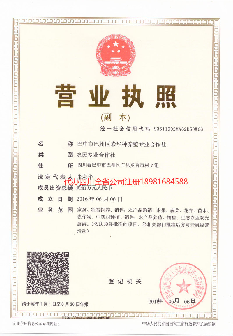 新民新民彩华种养殖专业合作社